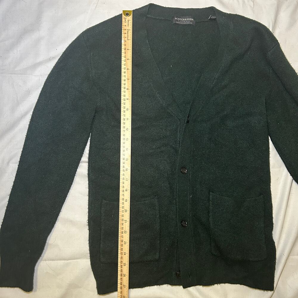 Scotch &‎ Soda Mens Relaxed Soft Knit Cardigan Sweater Size Small Dark Green - Picture 10 of 12